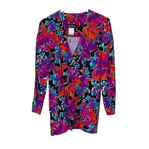 Vintage Retro All That Jazz Women’s Blazer 1 Button Floral Sz 9/10 Made In USA